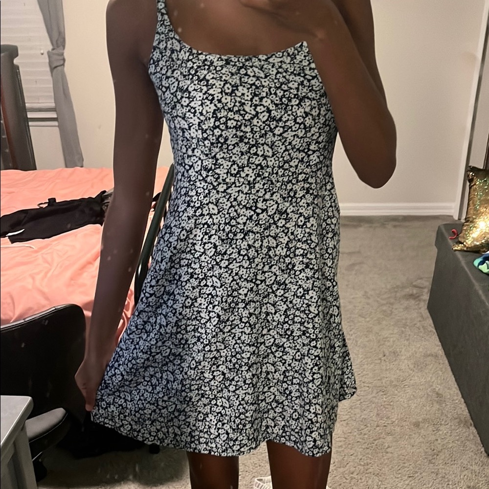 Old Navy Dark Blue and White Sleeveless Sundress
